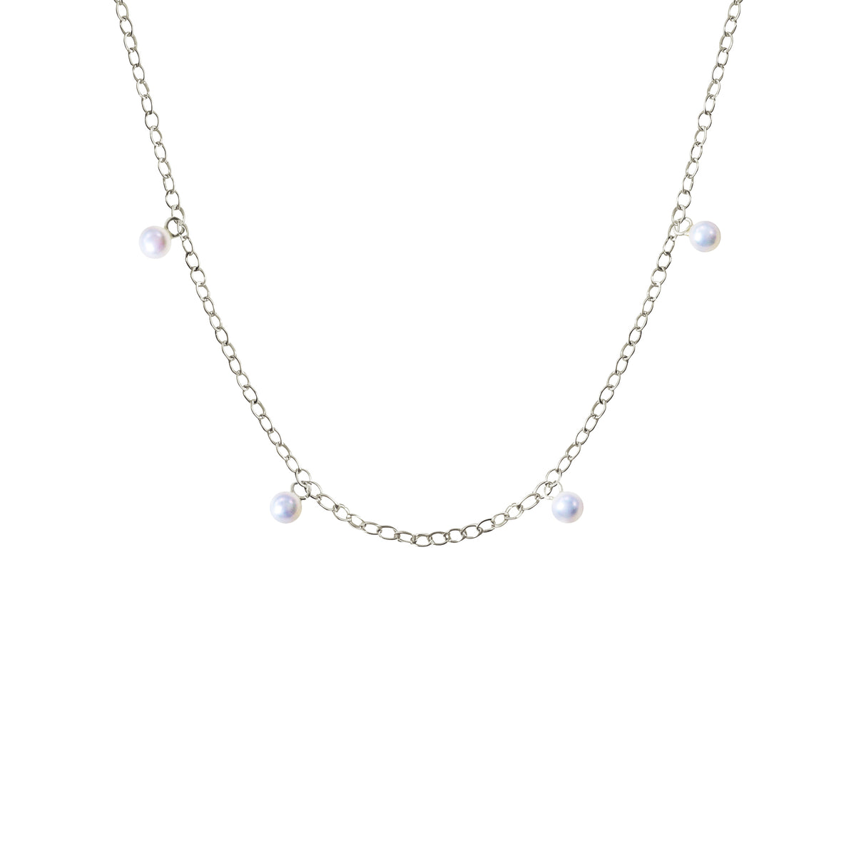 Fancy White Gold and Pearl Necklace