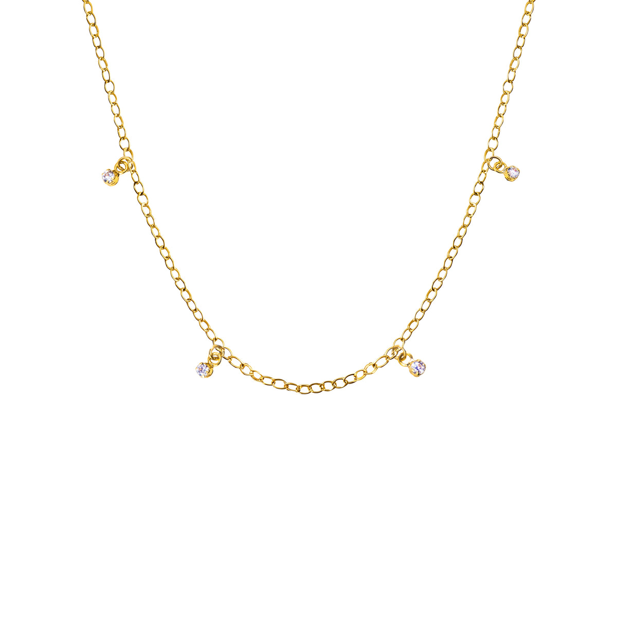 Collana Fancy in Oro Giallo e Zirconi