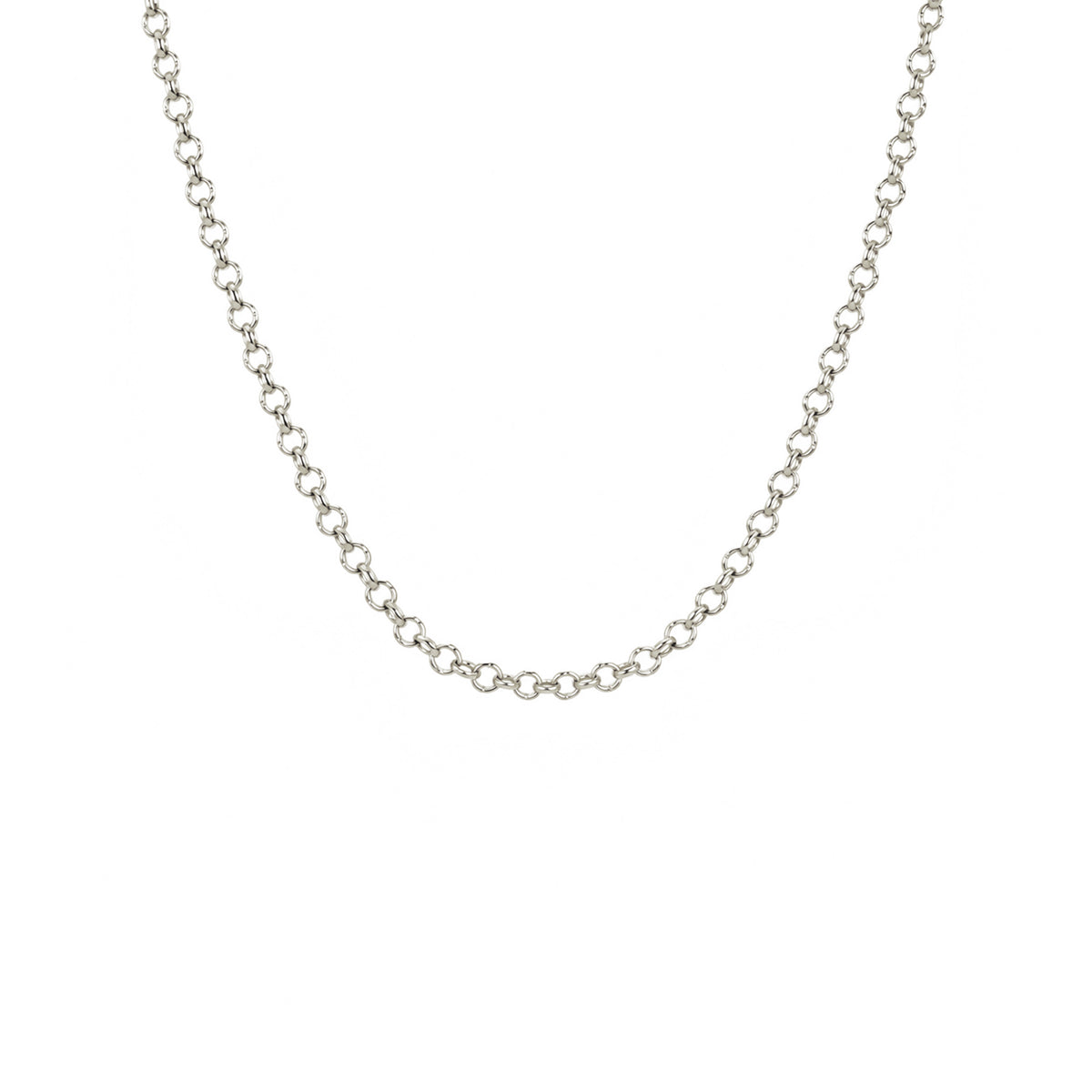 Collar de cadena rolo de oro blanco