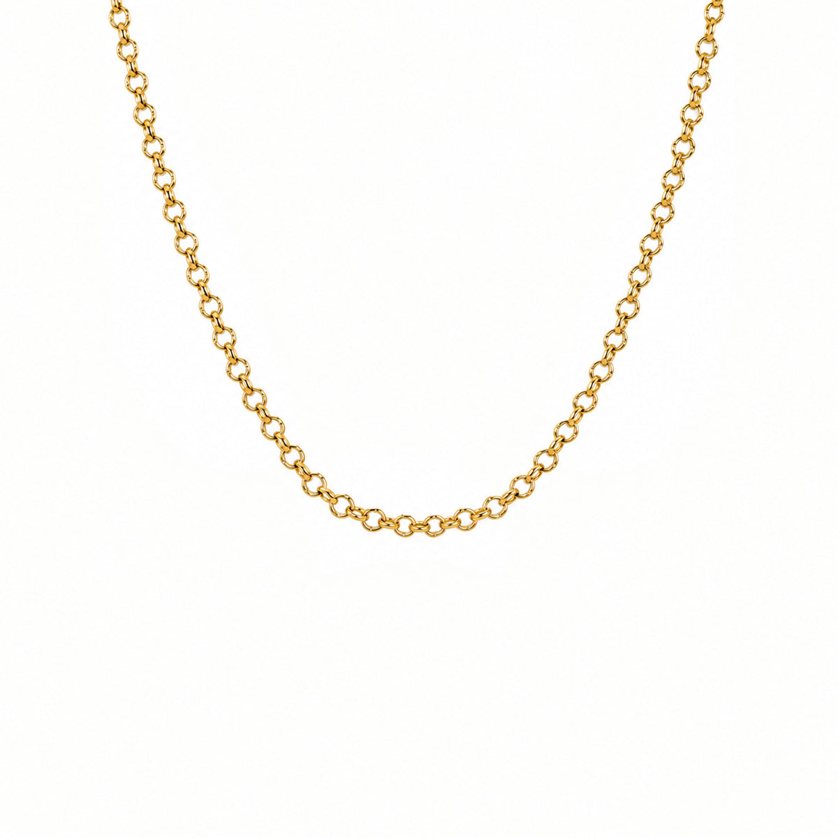 Yellow Gold Rolo Chain Necklace