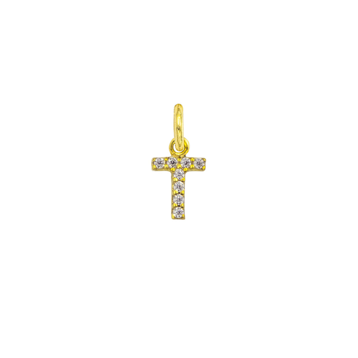 Charm Lettera in Oro e Zirconi – Modello 2 T Oro Giallo