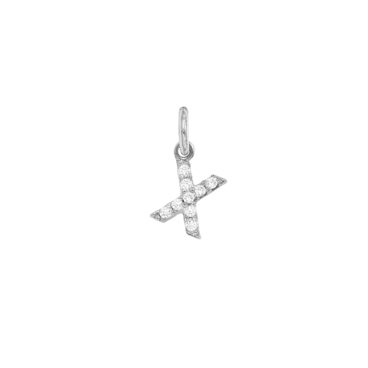 Charm Letra de Oro con Circonitas – Modelo 2 – Modelo 2 X Oro Bianco