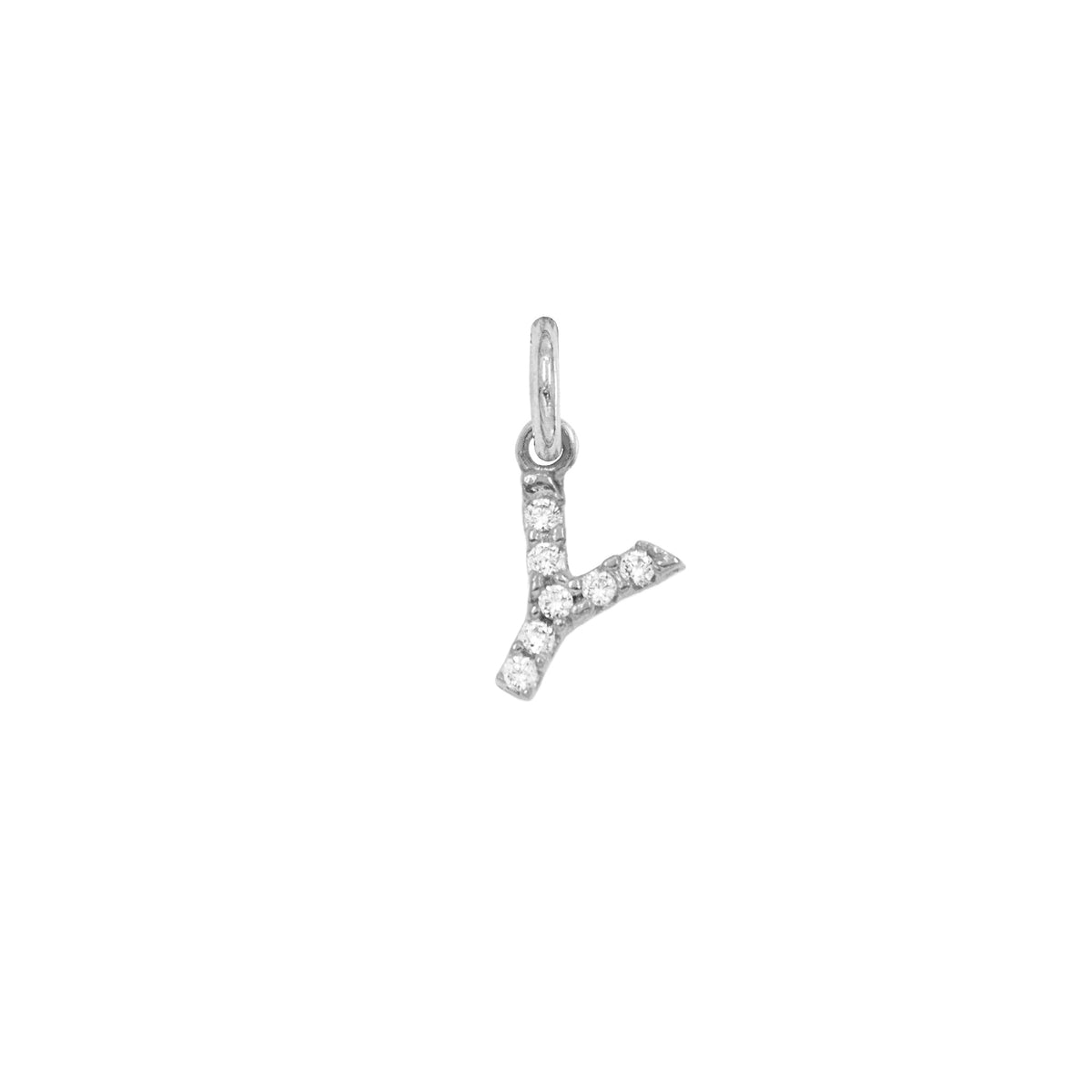 Charm Letra de Oro con Circonitas – Modelo 2 – Modelo 2 Y Oro Bianco