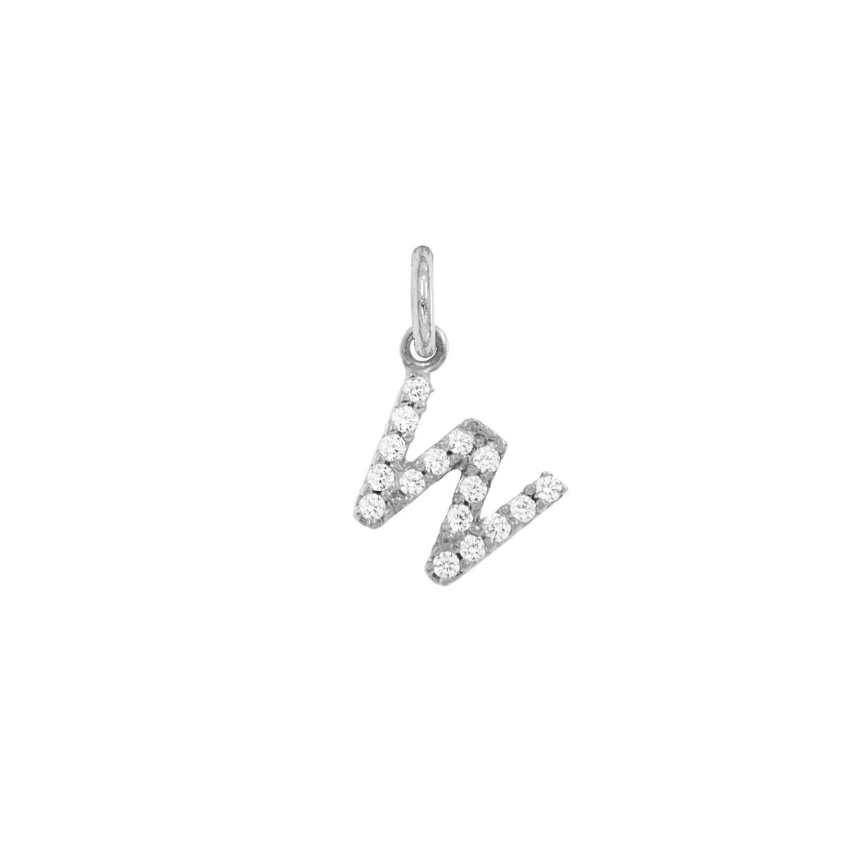 Charm Letra de Oro con Circonitas – Modelo 2 – Modelo 2 W Oro Bianco