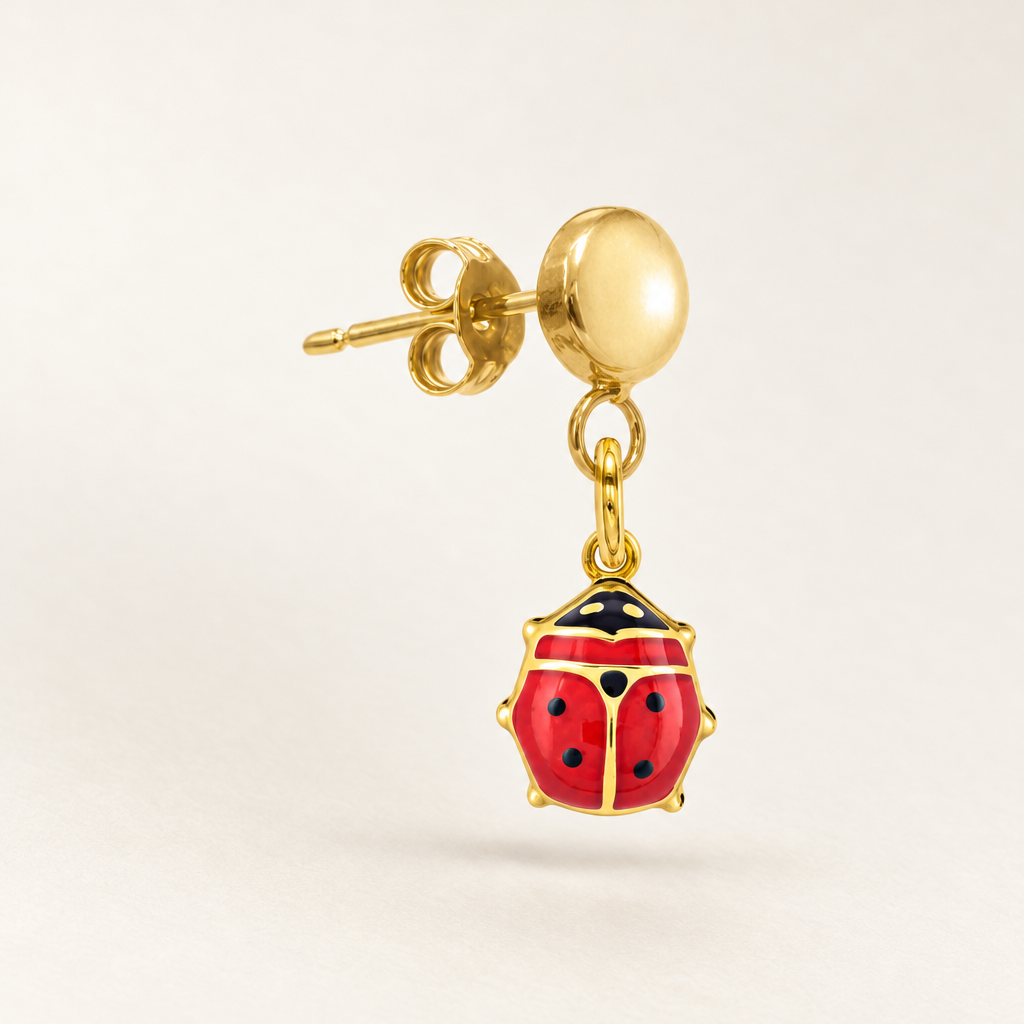 Orecchino Coccinella in Oro Giallo | Facco Gioielli