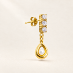 Orecchino Trilogy con Goccia di Perla in Oro Giallo | Facco Gioielli