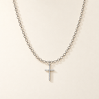 Collana Rolò con Croce in Oro Bianco | Facco Gioielli