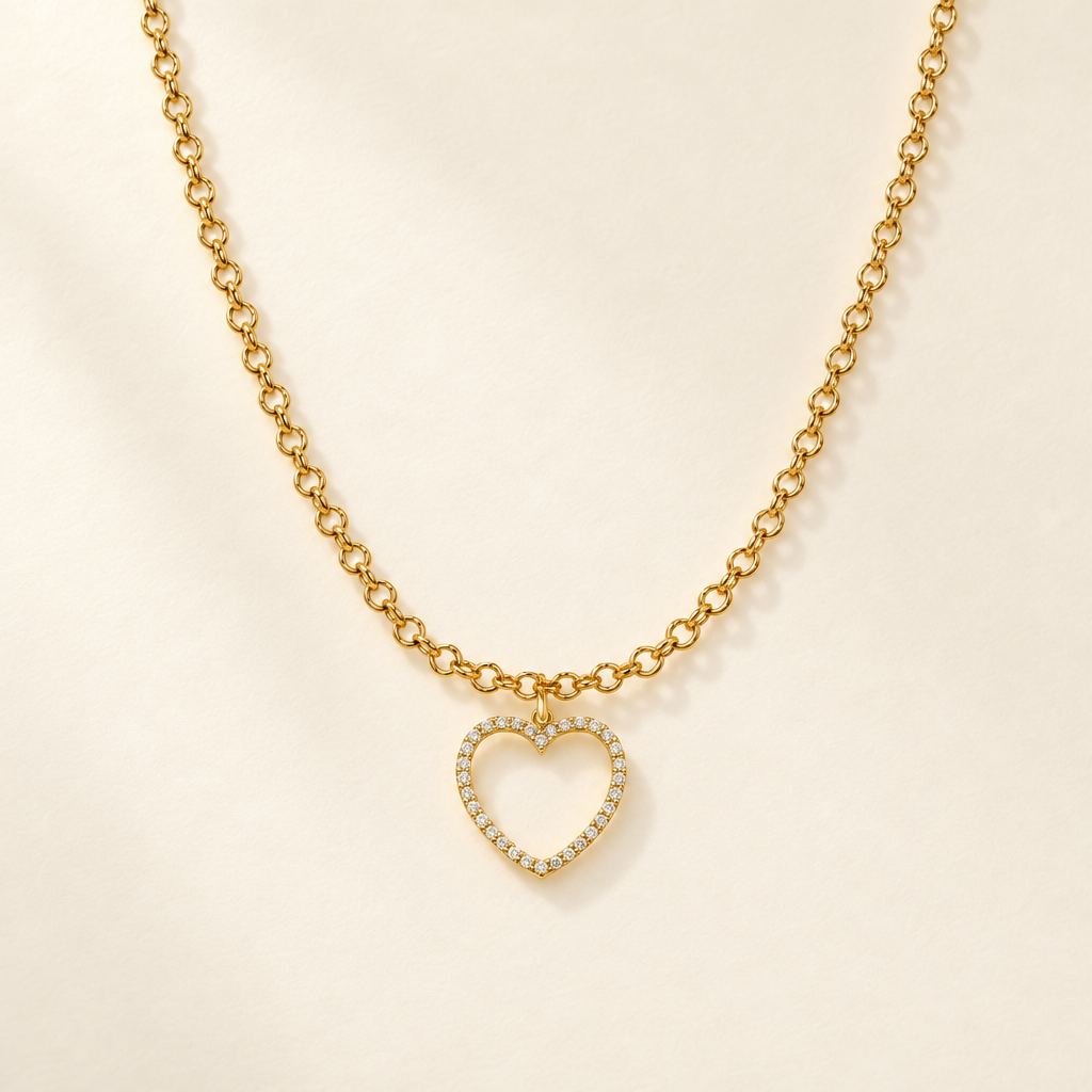 Collana Rolò con Cuore in Oro Giallo | Facco Gioielli