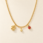 Collana Rolò con 13, Dado e Coccinella in Oro Giallo | Facco Gioielli