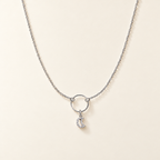 Collana con Ovale e Luna in Oro Bianco | Facco Gioielli