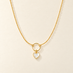 Collana con Ovale e Cuore di Madreperla in Oro Giallo | Facco Gioielli