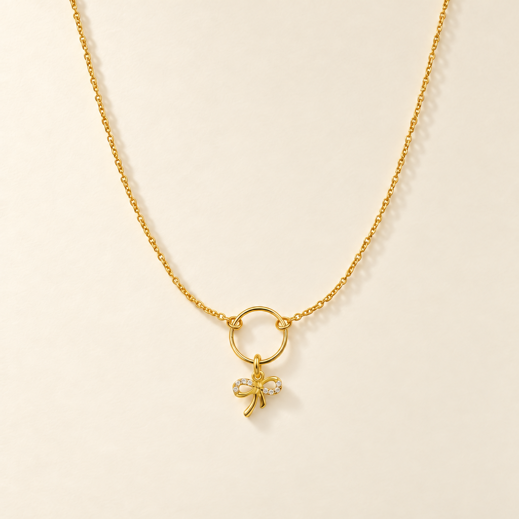 Collana con Ovale e Fiocco in Oro Giallo | Facco Gioielli