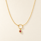 Collana con Ovale e Rubino in Oro Giallo | Facco Gioielli