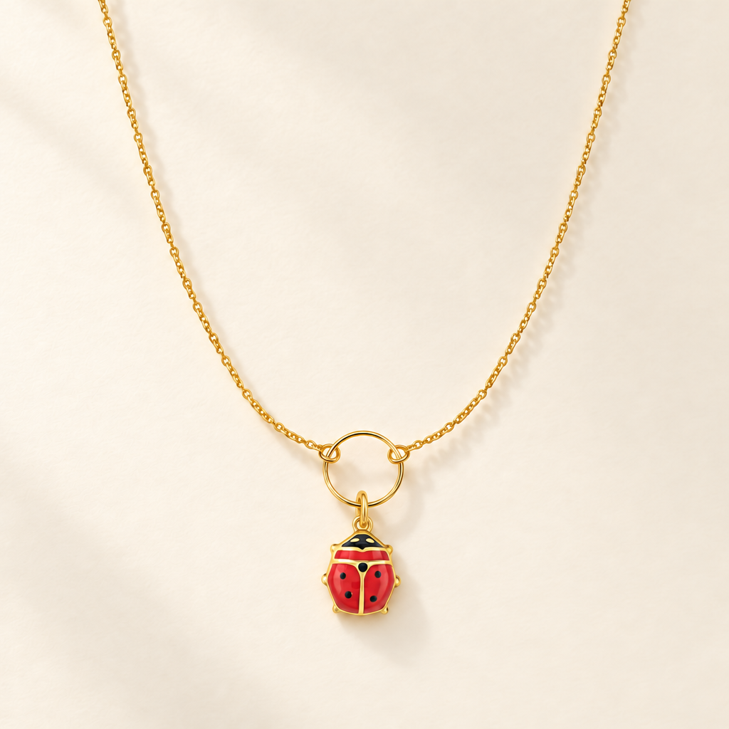 Collana con Ovale e Coccinella in Oro Giallo | Facco Gioielli