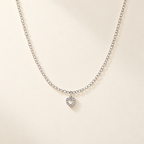 Collana Fancy con Cuore in Oro Bianco | Facco Gioielli
