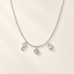 Collana Fancy con Chiave, Cuore e Lucchetto in Oro Bianco | Facco Gioielli
