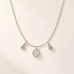Collana Fancy con Bambino, Albero della Vita e Bambina in Oro Bianco | Facco Gioielli