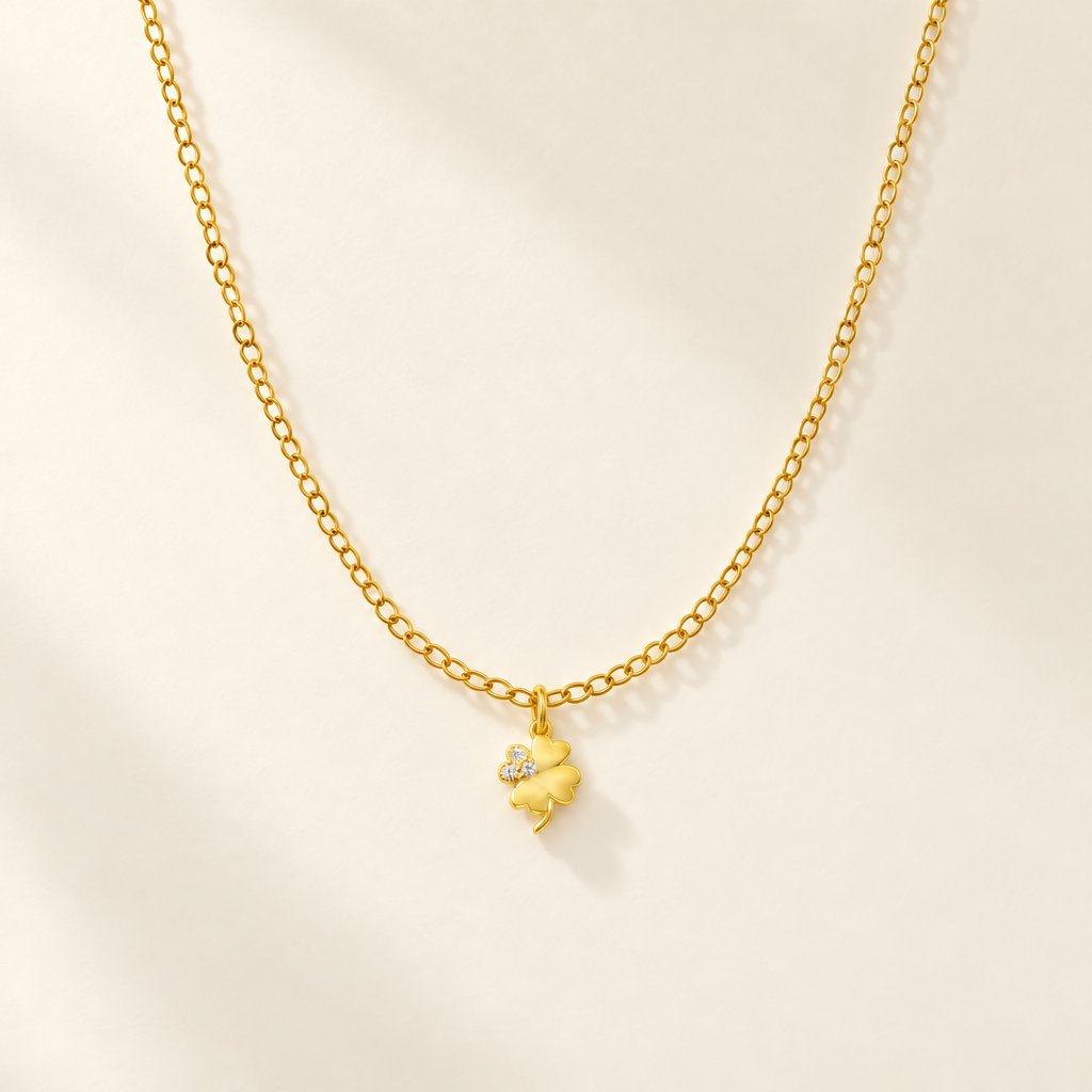 Collana Fancy con Quadrifoglio in Oro Giallo | Facco Gioielli