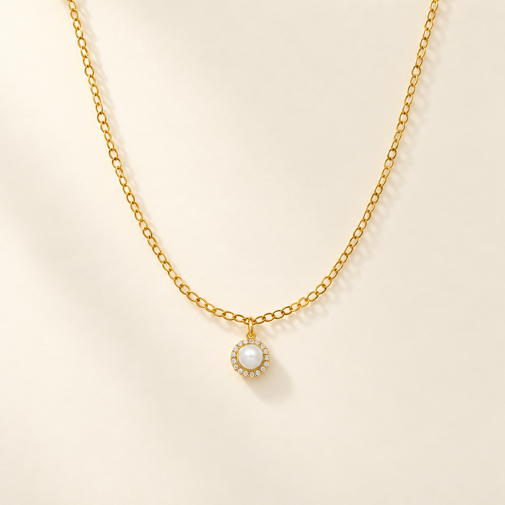 Collana Fancy con Perla in Oro Giallo | Facco Gioielli