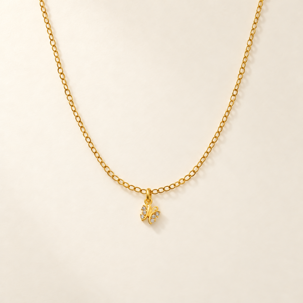 Collana Fancy con Farfalla in Oro Giallo | Facco Gioielli