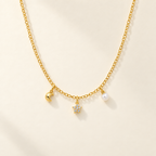 Collana Fancy con Luna, Stella e Perla in Oro Giallo | Facco Gioielli