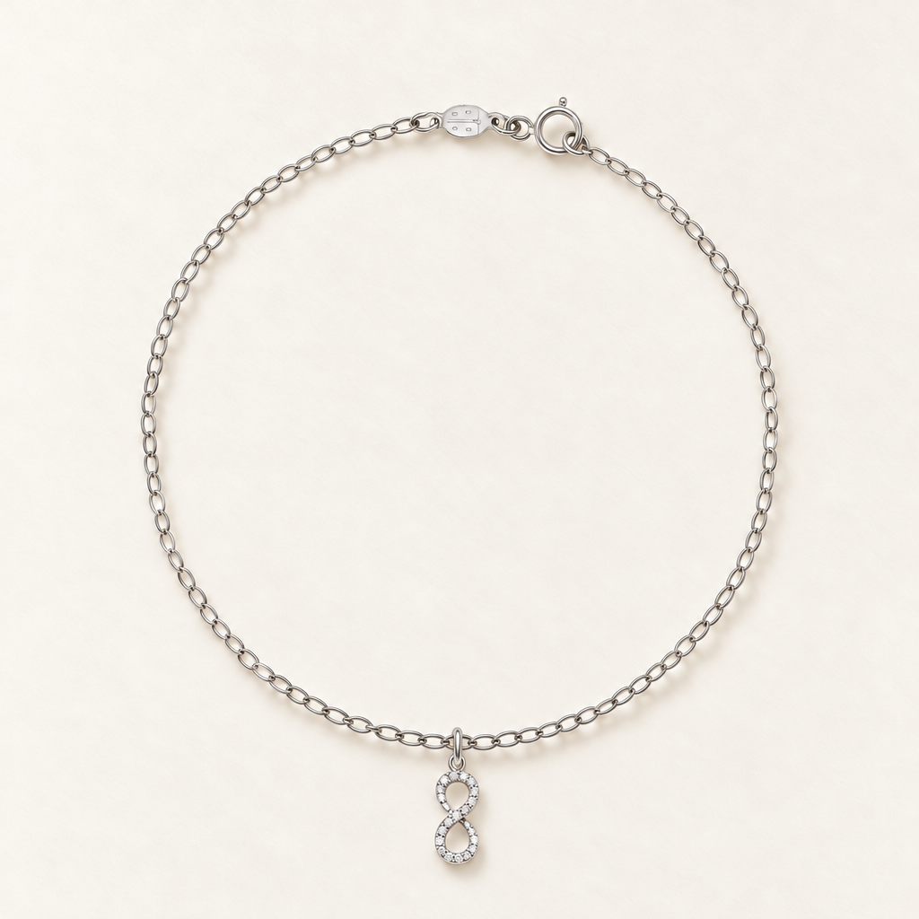 Bracciale Fancy con Infinito in Oro Bianco | Facco Gioielli