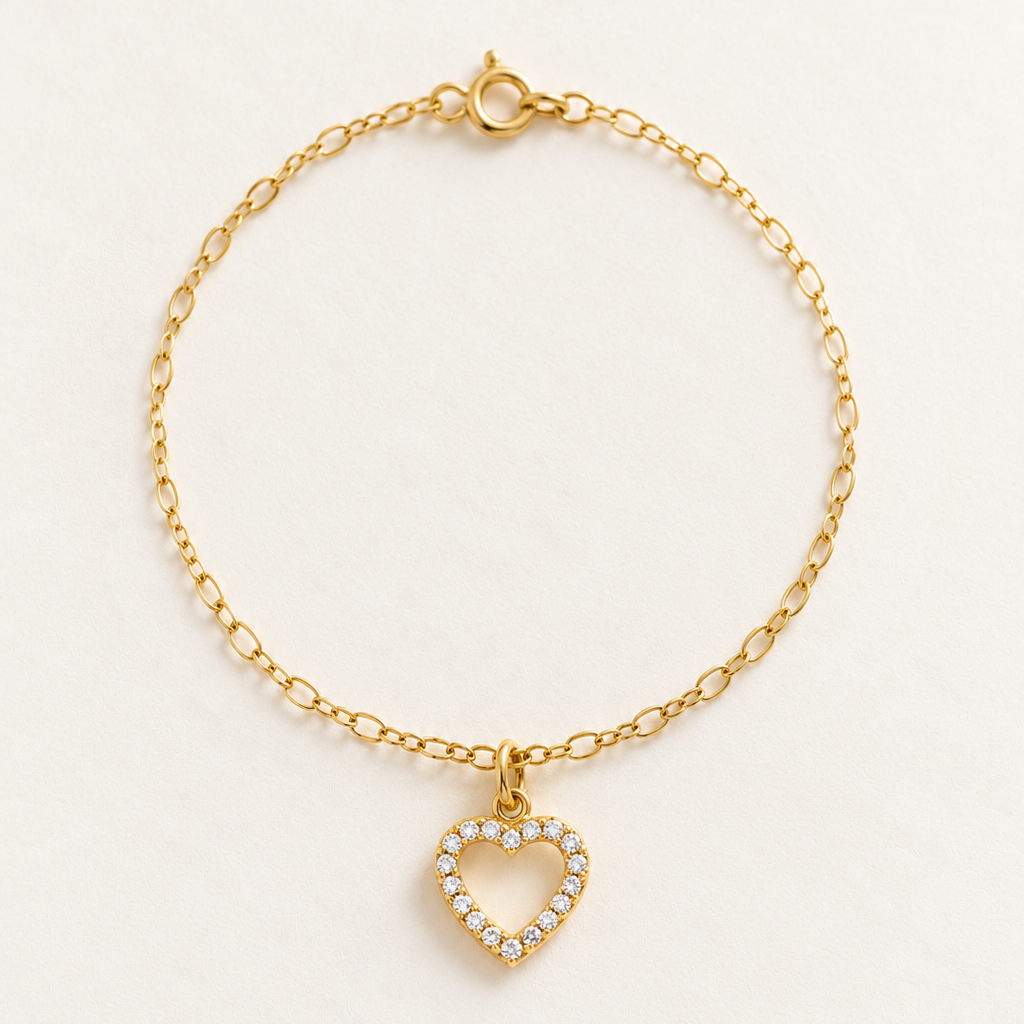 Bracciale Cuore in Oro - Oro Giallo 9 kt | Facco Gioielli