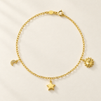 Bracciale Fancy con Luna, Stella e Sole in Oro Giallo | Facco Gioielli