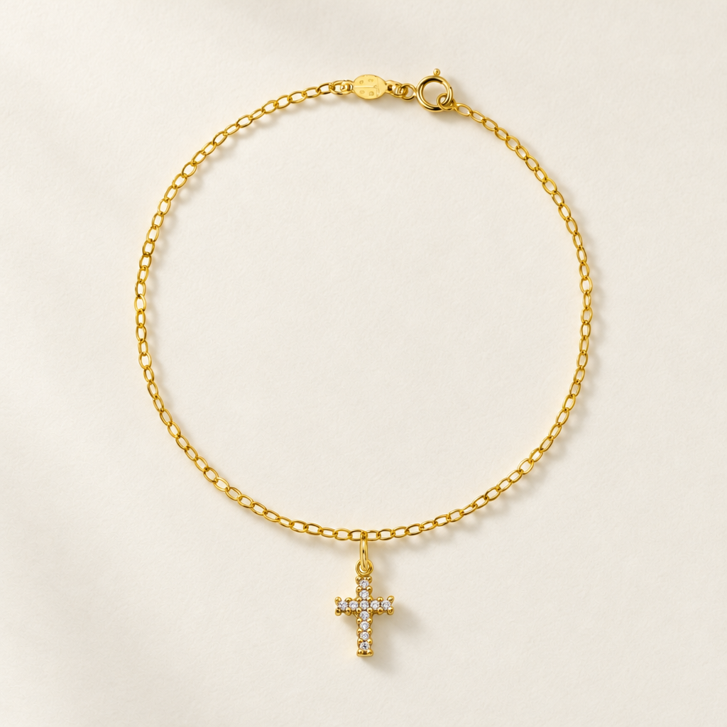 Bracciale Fancy con Croce in Oro Giallo | Facco Gioielli