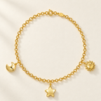 Bracciale Rolò con Luna, Stella e Sole in Oro Giallo | Facco Gioielli