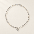 Bracciale Velovale con Cuore in Oro Bianco | Facco Gioielli