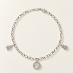 Bracciale Velovale con Bambino, Albero della Vita e Bambina in Oro Bianco | Facco Gioielli
