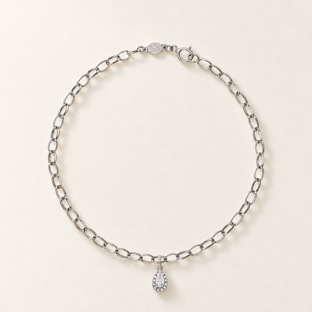Bracciale Velovale con Luce in Oro Bianco | Facco Gioielli