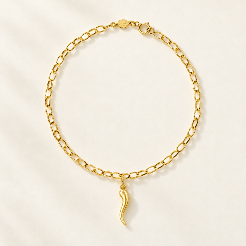 Bracciale Velovale con Cornetto in Oro Giallo | Facco Gioielli