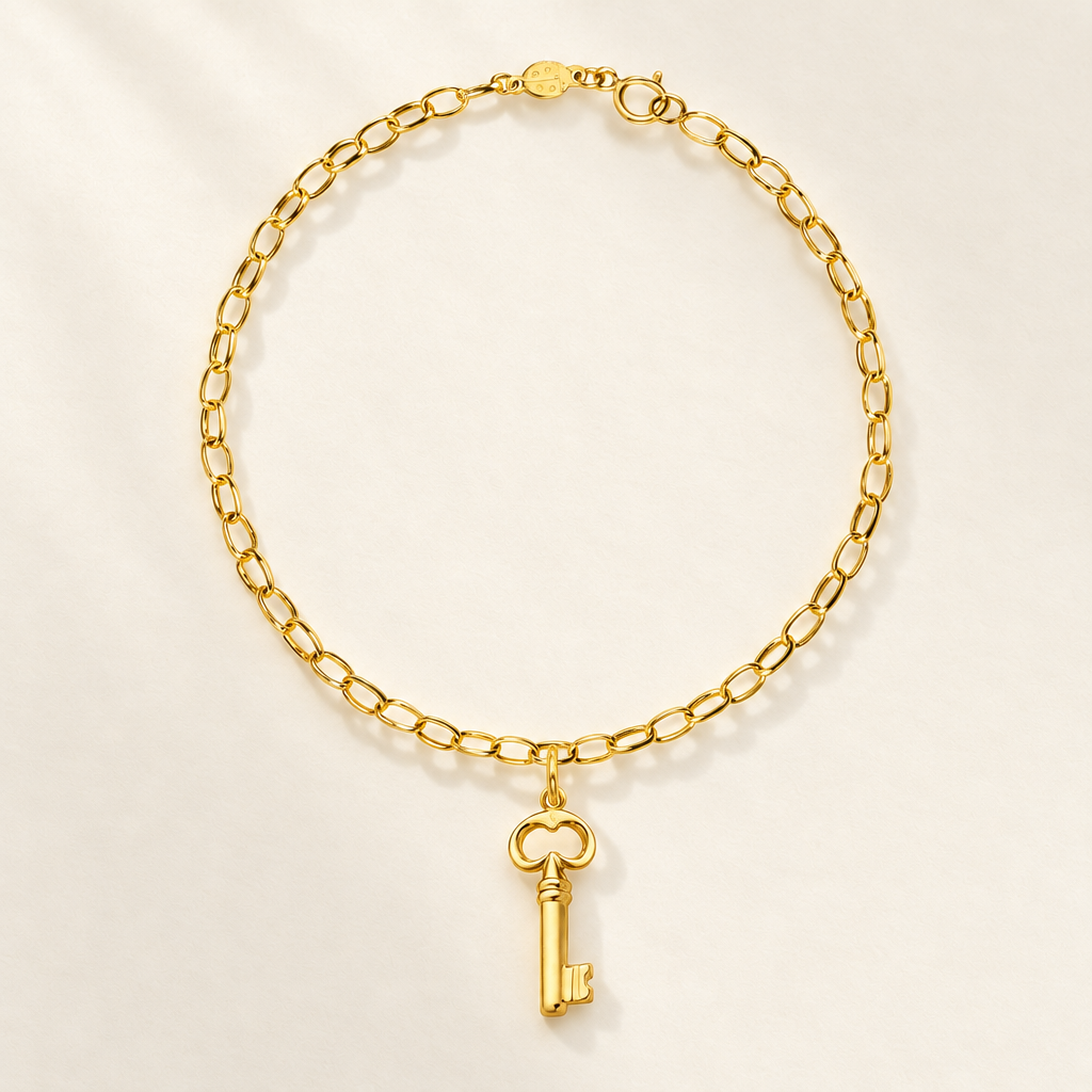 Bracciale Velovale con Chiave in Oro Giallo | Facco Gioielli
