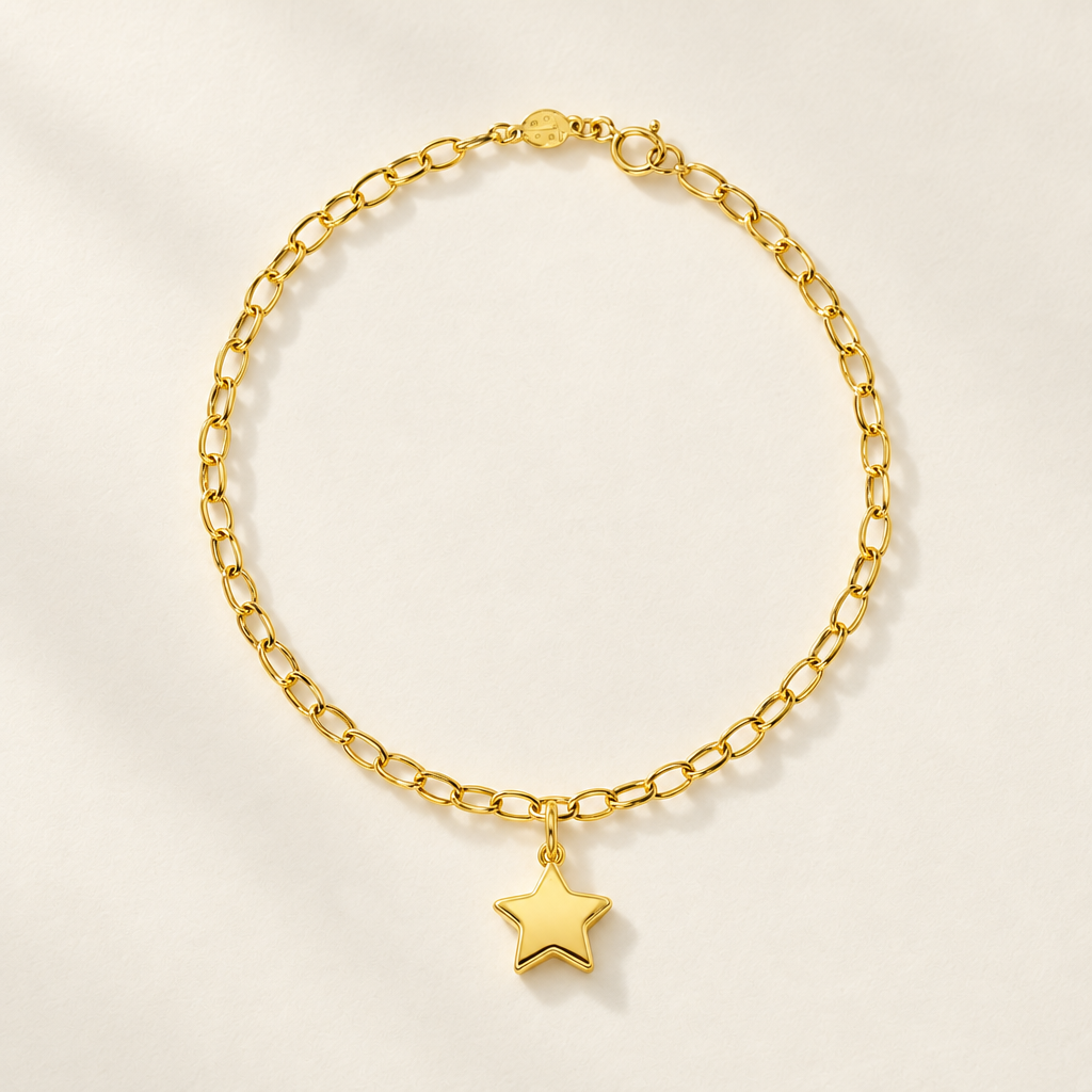 Bracciale Velovale con Stella in Oro Giallo | Facco Gioielli
