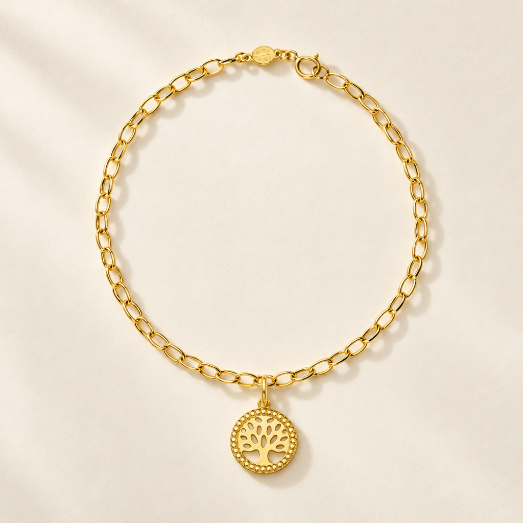 Bracciale Velovale con Albero della Vita in Oro Giallo | Facco Gioielli