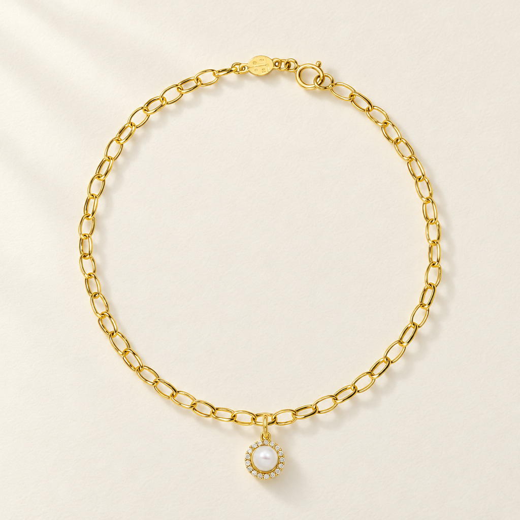 Bracciale Velovale con Perla in Oro Giallo | Facco Gioielli