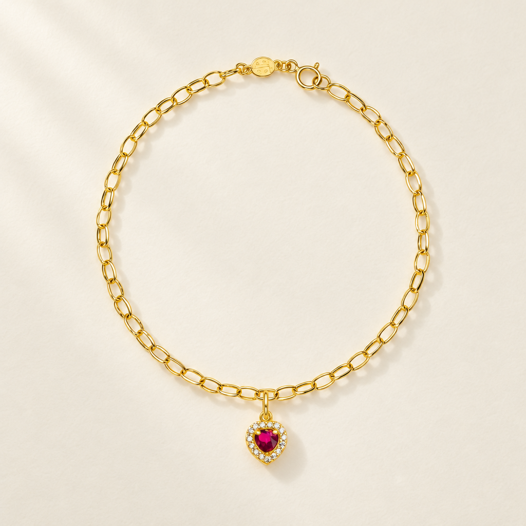Bracciale Velovale con Rubino in Oro Giallo | Facco Gioielli
