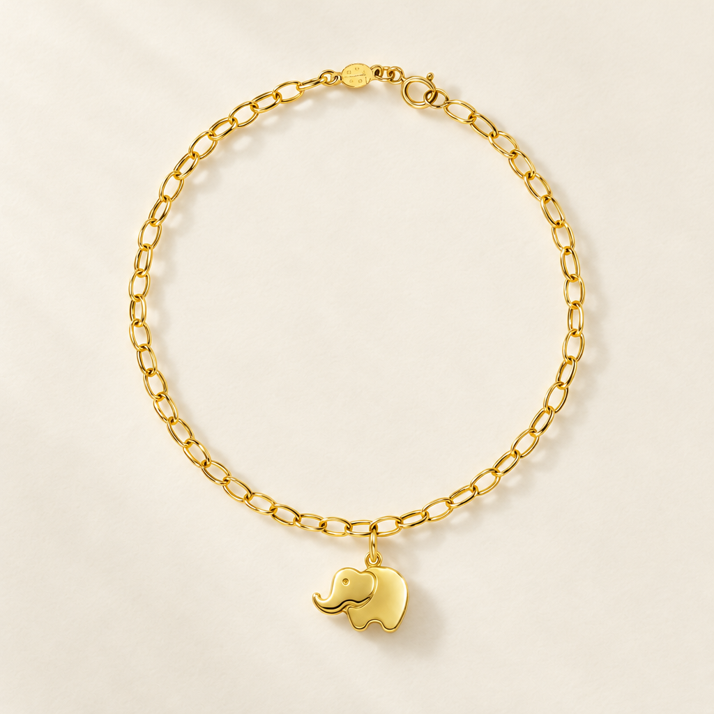 Bracciale Velovale con Elefantino in Oro Giallo | Facco Gioielli