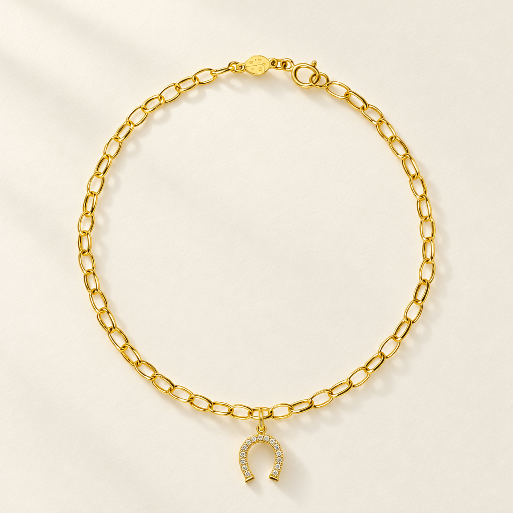 Bracciale Velovale con Ferro di Cavallo in Oro Giallo | Facco Gioielli