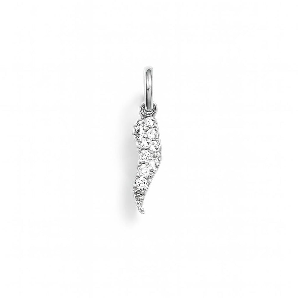 Charm Cornetto in Oro Bianco e Zirconi