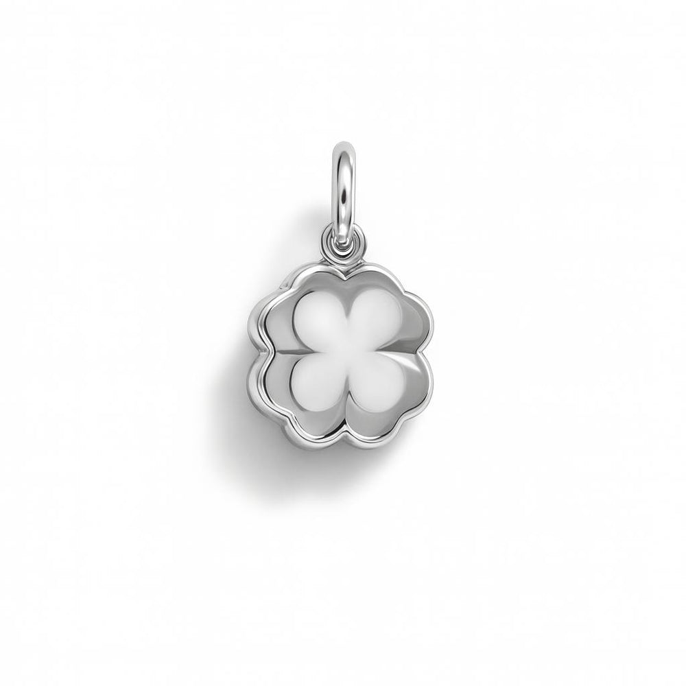 White Gold Four-Leaf Clover Charm