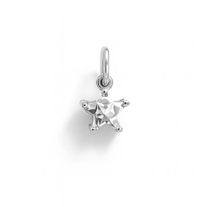 White Gold and Zirconia Star Charm