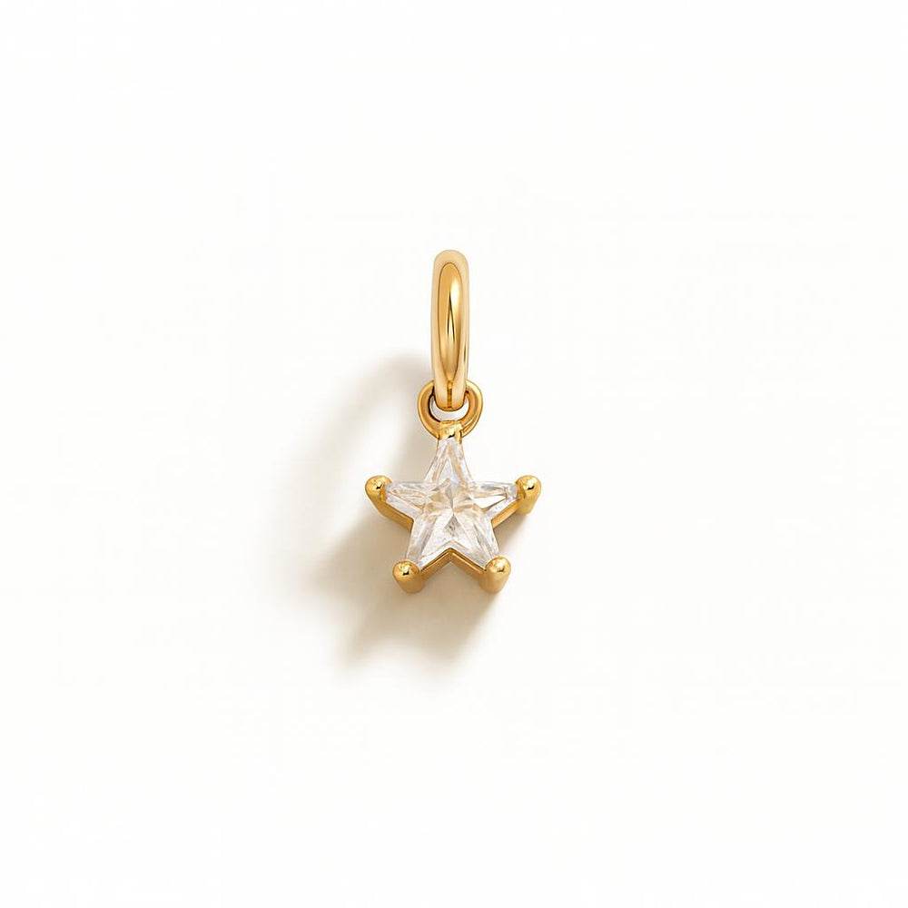 Charm Stella in Oro Giallo e Zirconi