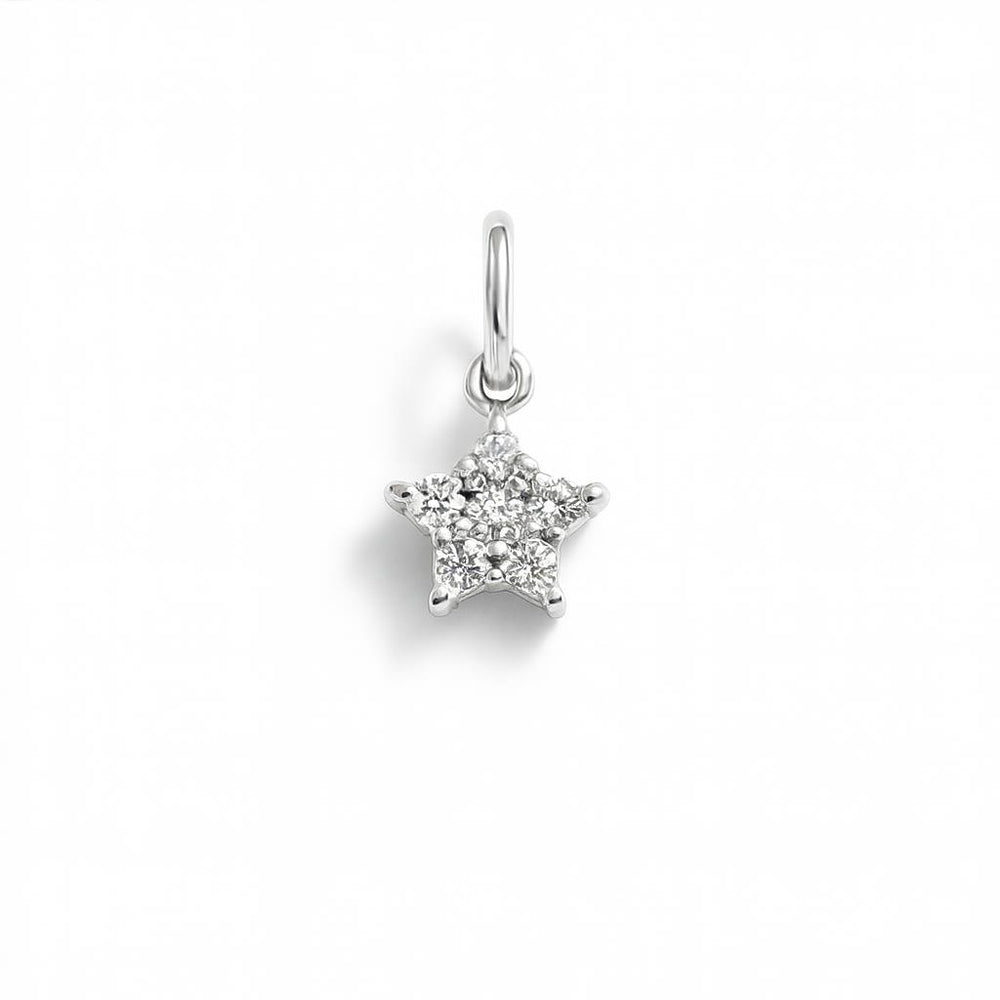 Charm Stella in Oro Bianco e Zirconi
