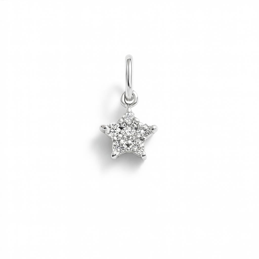 White Gold and Zirconia Star Charm