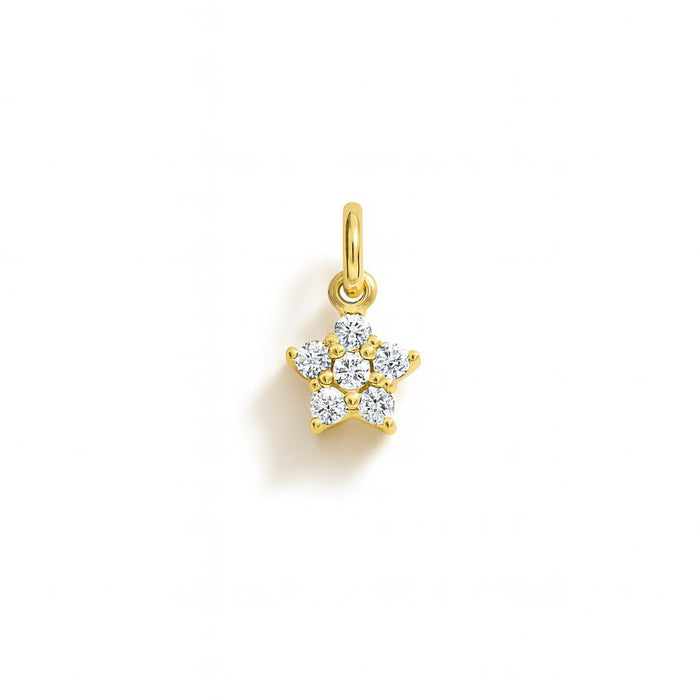 Charm Estrella en Oro Amarillo y Circonitas