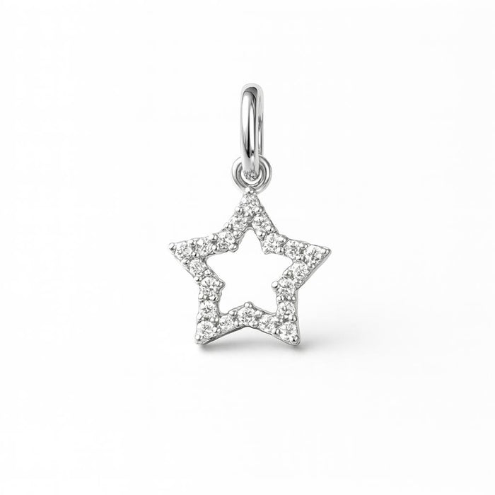 White Gold and Cubic Zirconia Star Charm