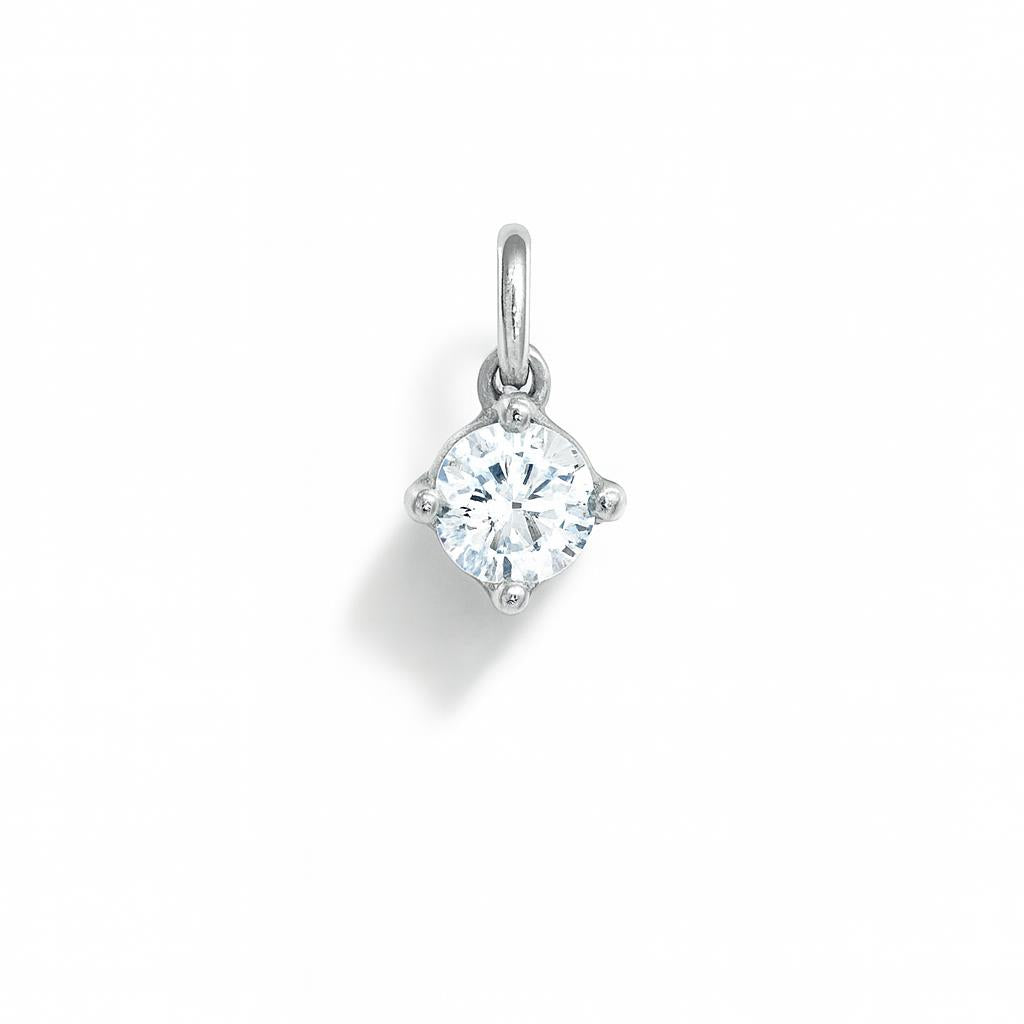 White Gold and Cubic Zirconia Light Charm